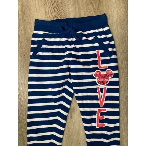 Disney Parks Minnie Mouse Striped Pajama Pants Women’s Small Blue Sleepwear - Picture 7 of 10